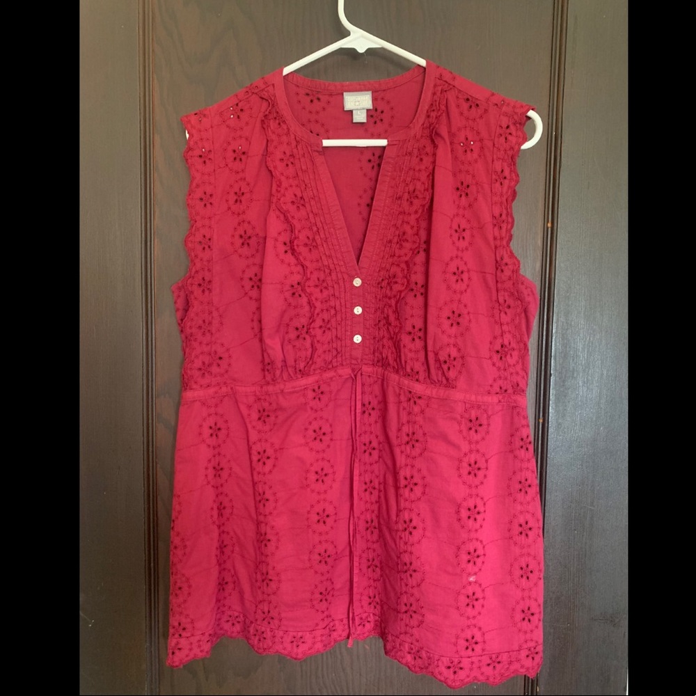 NWOT Converse Sleeveless Eyelet Tunic 100% Cotton